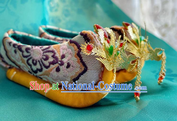 Chinese Tang Dynasty Empress Shoes Customize Hanfu Shoes Handmade BJD Phoenix Shoes