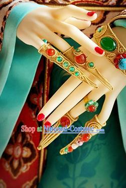 Handmade BJD Finger Guards Chinese Tang Dynasty Empress Accessories Customize Hanfu Doll Jewelries