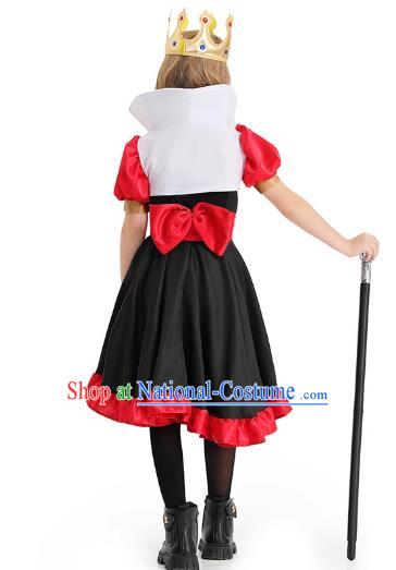 Top Halloween Children Costume Cosplay Red Queen Dress Christmas Stage Performance Clothing