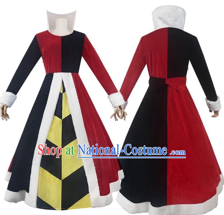 European Retro Clothing Top England Queen Playing Cards Dress Christmas Stage Performance Costume