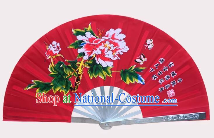 Top Kung Fu Fan Stage Performance Stainless Metal Fan Tai Chi Dance Fan