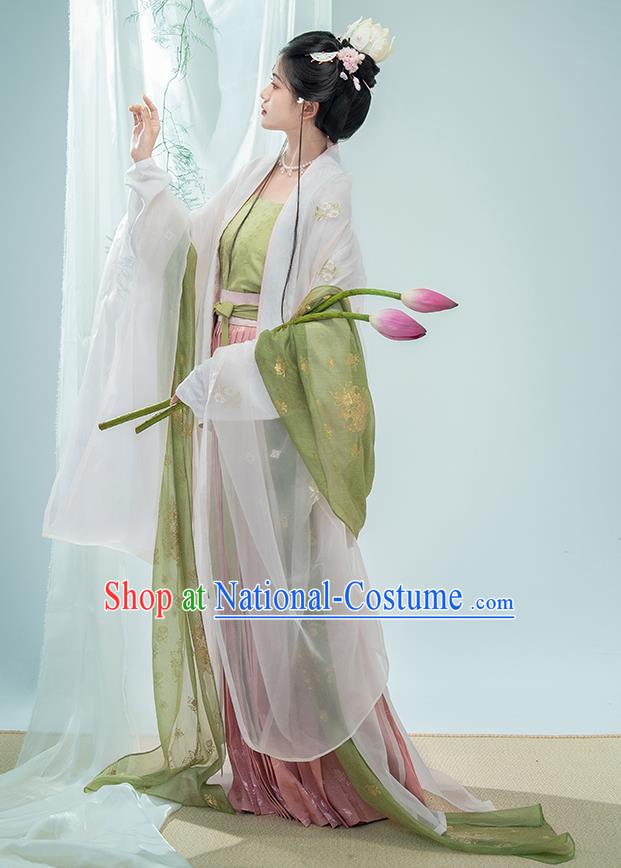 China Traditional Hanfu Ancient Song Dynasty Palace Lady Dress Costumes Complete Set