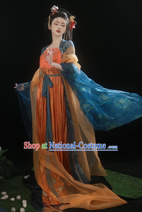 China Tang Dynasty Imperial Consort Clothing Ancient Court Woman Costumes Traditional Hanfu Hezi Dress Complete Set