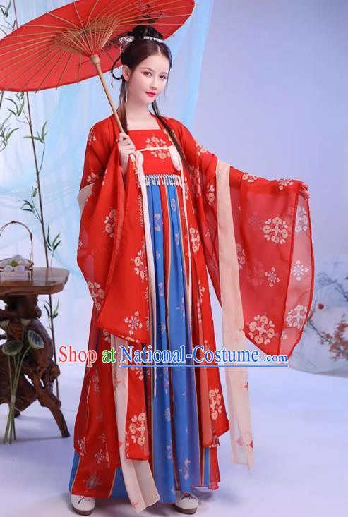 China Ancient Royal Princess Costumes Traditional Hanfu Hezi Dress Song Dynasty Wide Sleeve Clothing