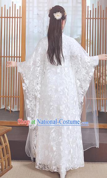 China Jin Dynasty Royal Princess Clothing Ancient Fairy Costumes Traditional Hanfu White Dance Dress