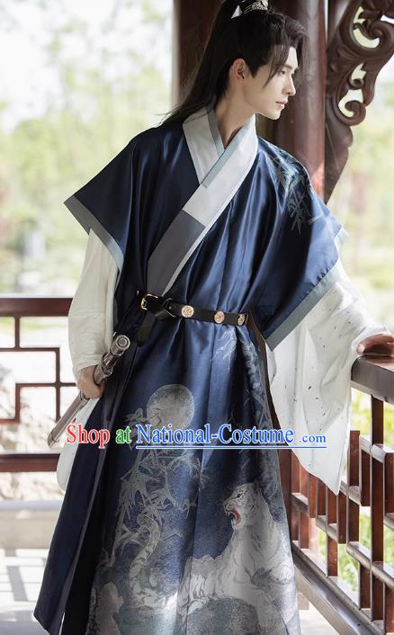 China Ming Dynasty Young Childe Historical Costumes Ancient Swordsman Hanfu Outfit