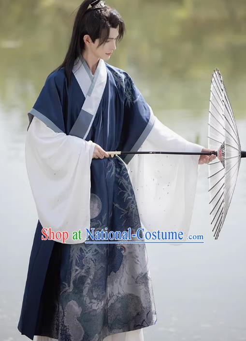 China Ming Dynasty Young Childe Historical Costumes Ancient Swordsman Hanfu Outfit