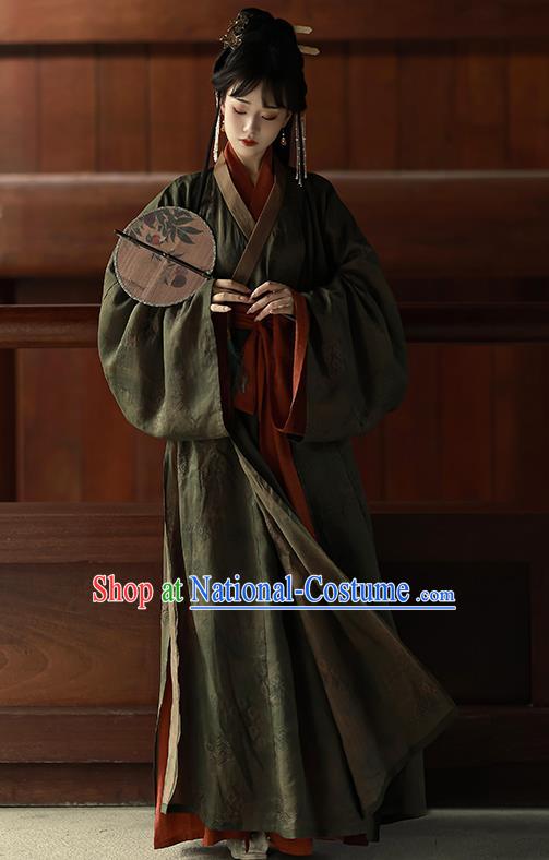 China Song Dynasty Young Lady Replica Costumes Hanfu Long Gowns Ancient Royal Princess Clothing