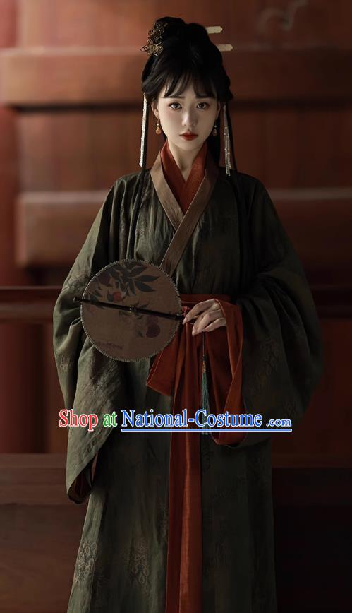 China Song Dynasty Young Lady Replica Costumes Hanfu Long Gowns Ancient Royal Princess Clothing