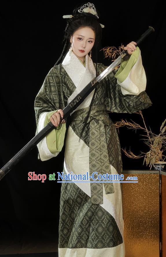 China Ancient Royal Princess Clothing Han Dynasty Noble Woman Replica Costumes Hanfu Mawangdui Quju Curving Front Robe