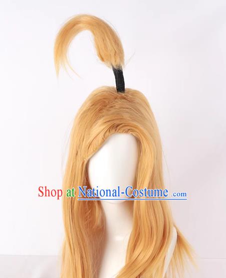 Naruto Deidara Cosplay Wig Original Golden Long Hair Cos