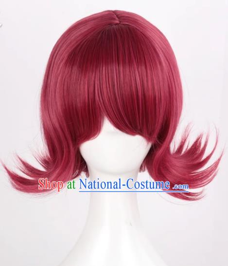 Arknights Ark Angel Burgundy Reversed Short Hair Cosplay Anime Full Wig