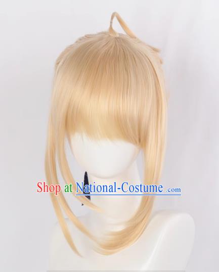 Fate My King Saber Mixed Golden Hair Version Cosplay Ladies Anime Wig