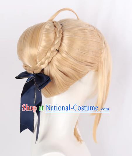 Fate My King Saber Mixed Golden Hair Version Cosplay Ladies Anime Wig