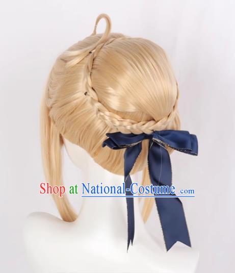 Fate My King Saber Mixed Golden Hair Version Cosplay Ladies Anime Wig