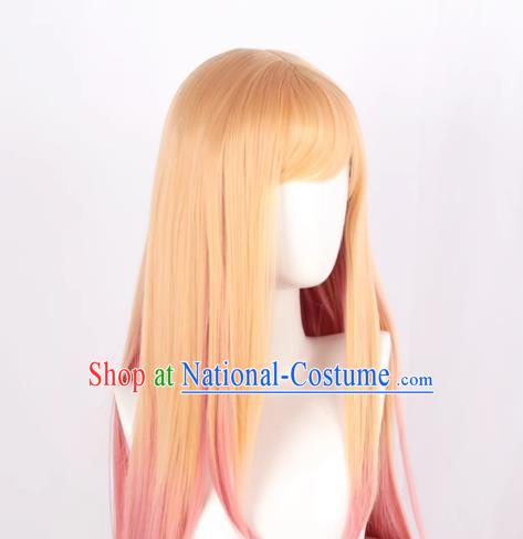 Dressing Doll Falls In Love Kitagawa Uimu Yellow Gradient Pink Lady Cos Anime Wig