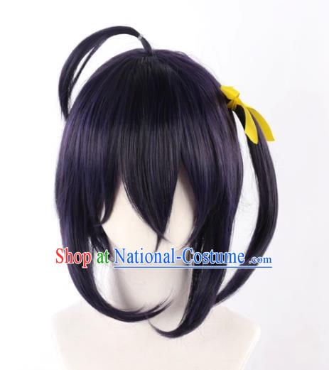 Chuunibyou Also Wants To Fall In Love With The Six Flowered Blue Purple And Black Hairband And Cosplay Wig