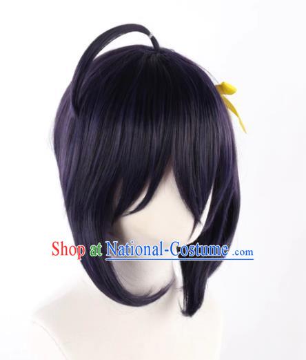 Chuunibyou Also Wants To Fall In Love With The Six Flowered Blue Purple And Black Hairband And Cosplay Wig