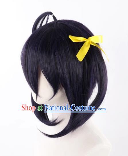 Chuunibyou Also Wants To Fall In Love With The Six Flowered Blue Purple And Black Hairband And Cosplay Wig