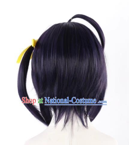 Chuunibyou Also Wants To Fall In Love With The Six Flowered Blue Purple And Black Hairband And Cosplay Wig