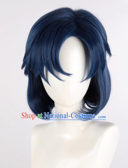 Sailor Moon Mizuno Ami Mercury Mixed With Blue Short Curly Hair Cos Anime Wig Fake Hair