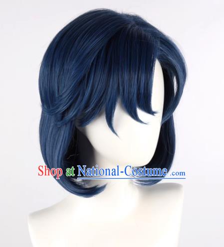 Sailor Moon Mizuno Ami Mercury Mixed With Blue Short Curly Hair Cos Anime Wig Fake Hair