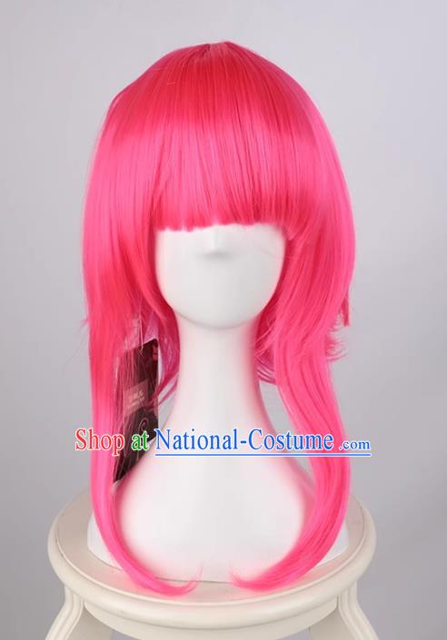 Rose Red Cosplay Mid Length Anime Female Style Tennoji Rina Universal Full Bangs Wig