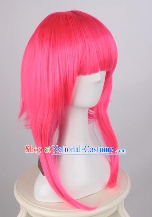 Rose Red Cosplay Mid Length Anime Female Style Tennoji Rina Universal Full Bangs Wig