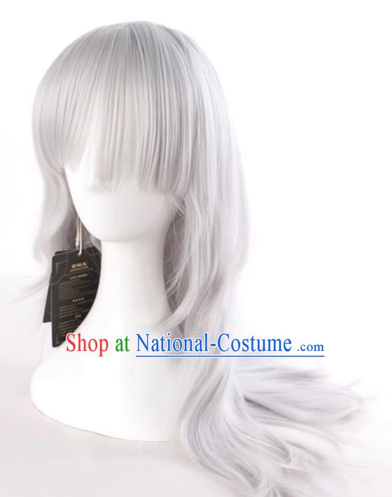 Yuanqi Girl Yuankou Shen Bawei Automata A2 Universal Silver White Long Hair COS Wig