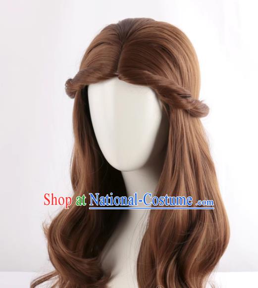 Movie Cos Wig Brown Long Curly Hair Cosplay Long Hair