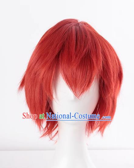 Assassination Classroom Akabane Industry Emiya Shirou Orange Red Short Hair Cos Wig Fake Hair