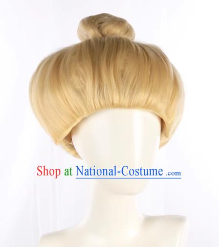 Spirited Away Yubaba Full Headgear Light Yellow Hair Bag Without Bangs Anime COS Full Wig