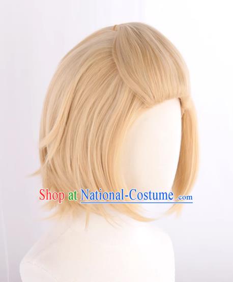 Tokyo Swastika Avengers Sano Manjiro Light Blond Big Back Curly Short Hair Cos Wig