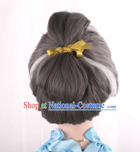 Stepmother Silver Gray Mixed White Animation Stage Play Cosplay COS Wig