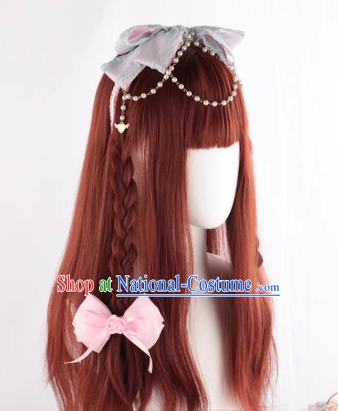 Long Hair Daily Natural Realistic Dirty Orange Long Curly Hair Soft Girl Internet Celebrity Lolita Girl Lo Wig