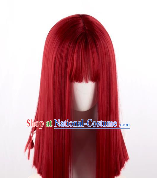 Women s Clavicle Hair Straight Hair Internet Celebrity Natural Lolita Lolita Daily Cute Realistic Cos Wig