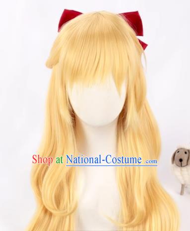 Anime Long Hair Cos Sailor Moon Venus Aino Minako Light Blonde Cosplay Wig