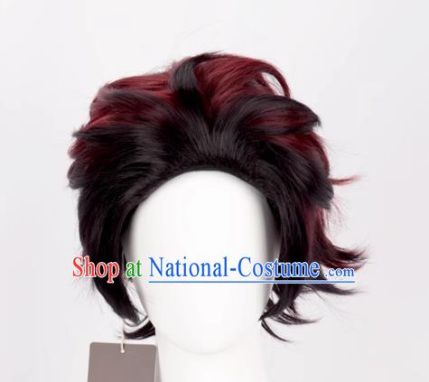 Demon Slayer Cos Tanjiro Kamado s Gradient Back And Reverse Style Anime Wig