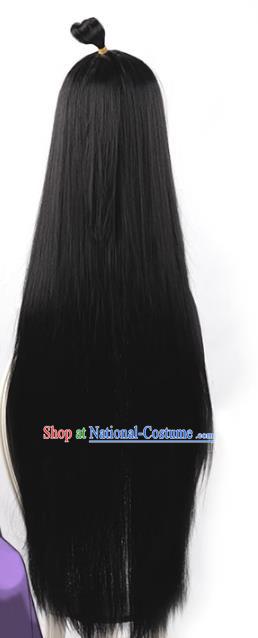 Ayari Maya Cos Fake Hair Black 100cm Female Full Bangs Long Straight Hair Cosplay Wig