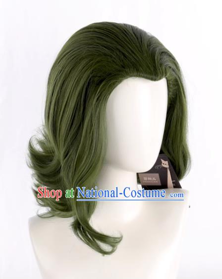 Movie Joker Mixed Green Short Curly Cosplay Wig