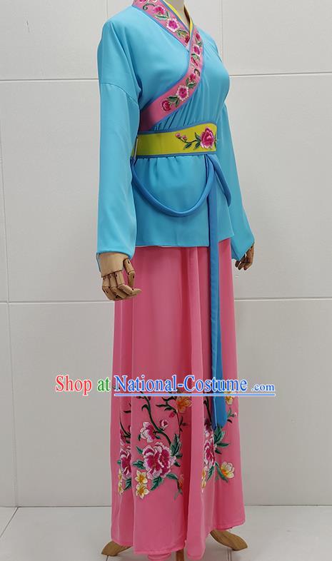 Drama Maid Costumes Yue Opera Huangmei Opera Performance Costumes Qiong Opera Singers Opera Fujian Opera Village Girls Opera Costumes