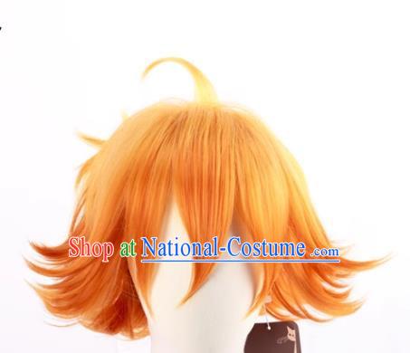 The Promised Neverland Cos Emma Yellow Gradient Orange Reversed Short Hair Cosplay Wig