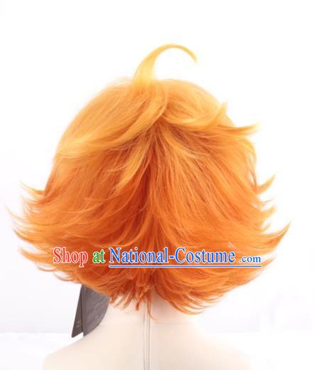 The Promised Neverland Cos Emma Yellow Gradient Orange Reversed Short Hair Cosplay Wig