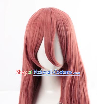 Fifth Quarter Flower Wedding Bride Nakano Mijiu Smoke Pink Long Straight Hair Cos Anime Wig