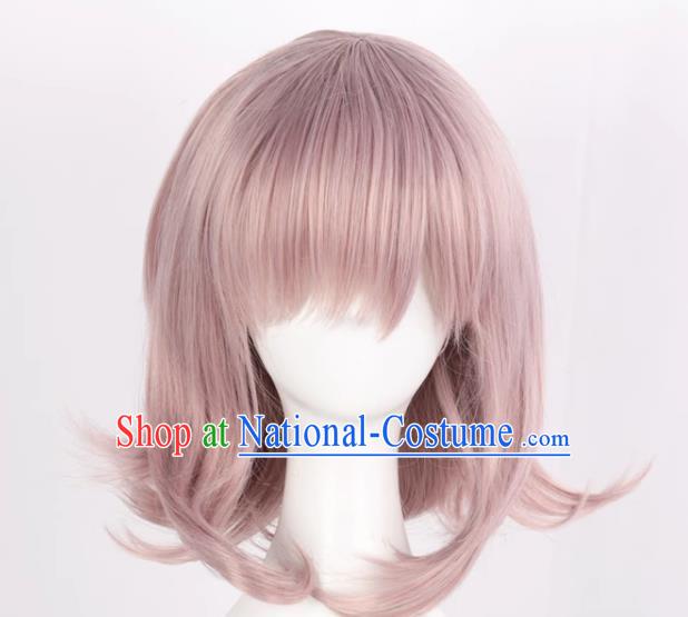 Danganronpa Nanami Chiaki Cos Lavender Mid Length Hair And Face Styling Cosplay Wig