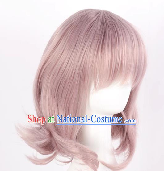 Danganronpa Nanami Chiaki Cos Lavender Mid Length Hair And Face Styling Cosplay Wig