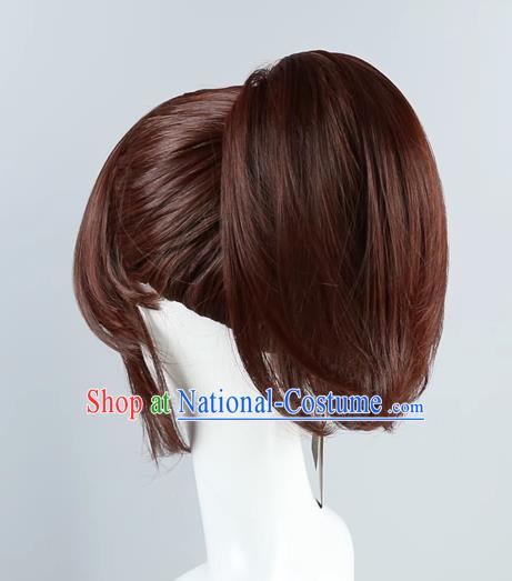 Brown Single Ponytail Wig