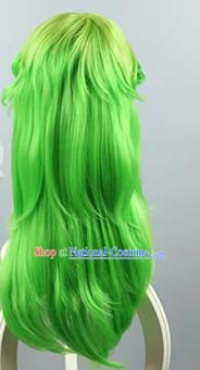 Niko Yellow Gradient Green Reversed COS Long Straight Hair Wig