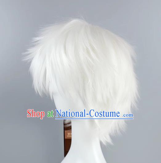 Gintama Sakata Gintoki Minghu Reversed Fluffy Qisili White Men Short Hair Cos Wig