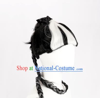 140CM Fifth Identity Cos Susu Umbrella Soul Black Impermanence Fake Hair Male Cosplay Wig